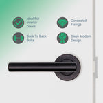 Olbia Matt Black Lever on Rose Door Handles - tradefit - 3