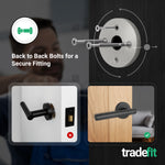 Olbia Matt Black Lever on Rose Door Handle Kit - 80mm Euro Sashlock and Thumbturn Cylinder - Keyed to Differ - tradefit - 6