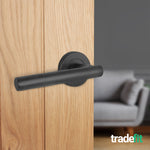 Olbia Matt Black Lever on Rose Door Handles - tradefit - 6