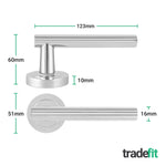 Olbia Polished Chrome Lever on Rose Door Handle Pack - 80mm Bathroom Lock - tradefit - 2