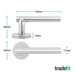 Olbia Polished Chrome Door Handle Pack - 64mm Latch - tradefit - 3