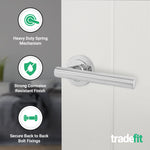Olbia Polished Chrome Door Handle Pack - 64mm Latch - tradefit - 4