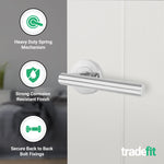 Olbia Polished Chrome Door Handle Pack - 64mm Latch - tradefit - 5