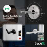 Olbia Polished Chrome Lever on Rose Door Handle Pack - 64mm Sashlock - tradefit - 7