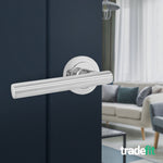 Olbia Polished Chrome Door Handle Pack - 64mm Latch - tradefit - 6