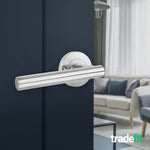 Olbia Polished Chrome Door Handle Pack - 64mm Latch - tradefit - 7