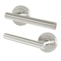 Olbia Satin Nickel Door Handles - Lever on Rose