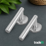 Olbia Satin Nickel Lever on Rose Door Handle Pack - 64mm Latch - tradefit - 9