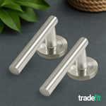 Olbia Satin Nickel Lever on Rose Door Handle Pack - 80mm Sashlock - tradefit - 9