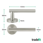 Olbia Satin Nickel Lever on Rose Door Handle Pack - 80mm Sashlock - tradefit - 2