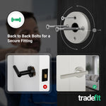Olbia Satin Nickel Lever on Rose Door Handle Kit - 80mm Euro Sashlock and Thumbturn Cylinder - Keyed to Differ - tradefit - 7