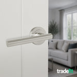 Olbia Satin Nickel Lever on Rose Door Handles - tradefit - 4