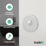 Chrome Round Bathroom Turn & Release Olbia Pattern - Polished Chrome - tradefit - 3