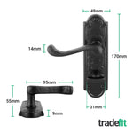 Ashtead Antique Black Iron Lever Door Handles - Bathroom - tradefit - 2