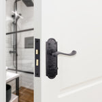 Ashtead Antique Black Iron Door Handle Pack - 80mm Bathroom Lock - 76mm Hinges - tradefit - 6