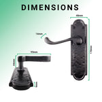 Ashtead Antique Black Iron Lever Door Handles - Latch - tradefit - 3