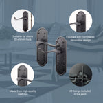 Ashtead Antique Black Iron Lever Door Handles - Latch - tradefit - 4