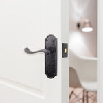 Ashtead Antique Black Iron Door Handle Pack - 76mm Latch - 76mm Hinges - tradefit - 6