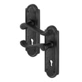 Ashtead Antique Black Iron Lever Lock Door Handles - Keyhole