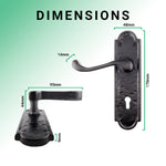 Ashtead Antique Black Iron Lever Lock Door Handles - Keyhole - tradefit - 3