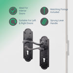 Ashtead Antique Black Iron Door Handle Pack - 80mm Sashlock - 76mm Hinges - tradefit - 2