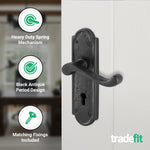 Ashtead Antique Black Iron Lever Lock Door Handles - Keyhole - tradefit - 3