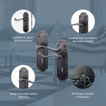 Ashtead Antique Black Iron Lever Lock Door Handles - Keyhole - tradefit - 4
