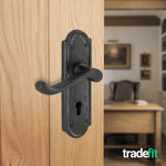 Ashtead Antique Black Iron Door Handle Pack - 80mm Sashlock - 76mm Hinges - tradefit - 6
