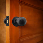 Tudor Black Iron Mortice/Rim Door Knob With Escutcheon - tradefit - 5