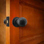 Tudor Black Iron Mortice/Rim Door Knob Kit - 76mm Latch - 76mm Hinges - tradefit - 5