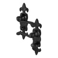 Fleur De Lys Antique Black Cast Iron Lever Door Handles - Bathroom