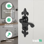 Fleur De Lys Antique Black Cast Iron Lever Door Handle Pack - 80mm Bathroom - tradefit - 4