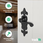 Fleur De Lys Antique Black Cast Iron Lever Door Handle Pack - 76mm Latch - tradefit - 4