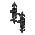 Fleur De Lys Antique Black Cast Iron Lever Lock Door Handles - Keyhole