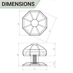Hexagonal Centre Door Knob - 72mm - Black Antique Iron - tradefit - 4