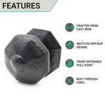 Hexagonal Centre Door Knob - 72mm - Black Antique Iron - tradefit - 2
