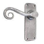 Iron Lever Curly Rustic Pewter Latch Set - tradefit - 1