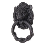 Lion Head Door Knocker - 168x94mm - Black Antique Iron - tradefit - 1