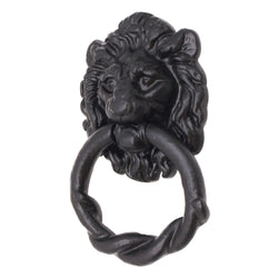 Lion Head Door Knocker - 168x94mm - Black Antique Iron - tradefit