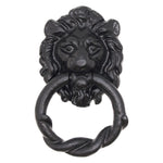 Lion Head Door Knocker - 168x94mm - Black Antique Iron - tradefit - 2