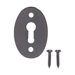 Oval Keyhole Cover Escutcheon - 50x34mm - Black Antique Iron - tradefit - 1