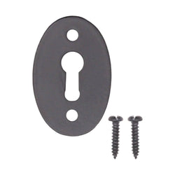 Oval Keyhole Cover Escutcheon - 50x34mm - Black Antique Iron - tradefit