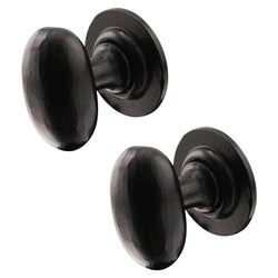 Tudor Black Iron Oval Mortice/Rim Door Knob - tradefit