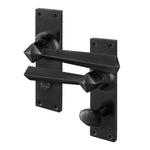 Tudor Antique Black Iron Lever Door Handles - Bathroom - tradefit - 1