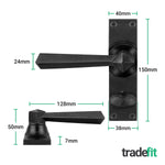 Tudor Antique Black Iron Lever Door Handle Pack - Bathroom - tradefit - 2