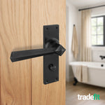 Tudor Antique Black Iron Lever Door Handles - Bathroom - tradefit - 4