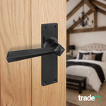 Tudor Antique Black Iron Lever Door Handles - Latch - tradefit - 4