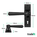 Tudor Antique Black Iron Door Handle Pack - Sash Lock - tradefit - 2