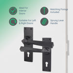 Tudor Antique Black Iron Door Handle Pack - Sash Lock - tradefit - 3