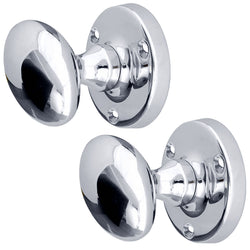 Oval Polished Chrome Mortice Door Knob - tradefit